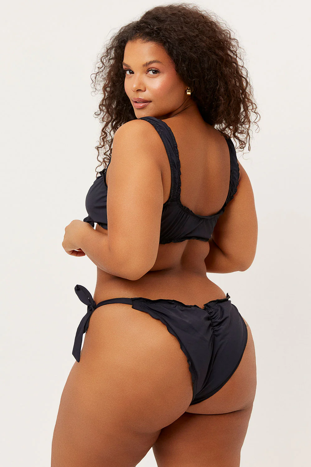 Colby Cheeky Ruched Bikini Bottom - Black - Image 2