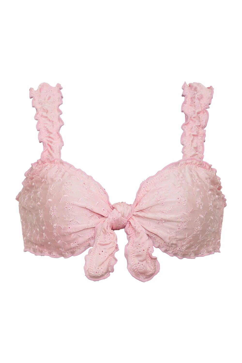 Colby Eyelet Shine Bikini Top - Cherry Blossom - Image 5