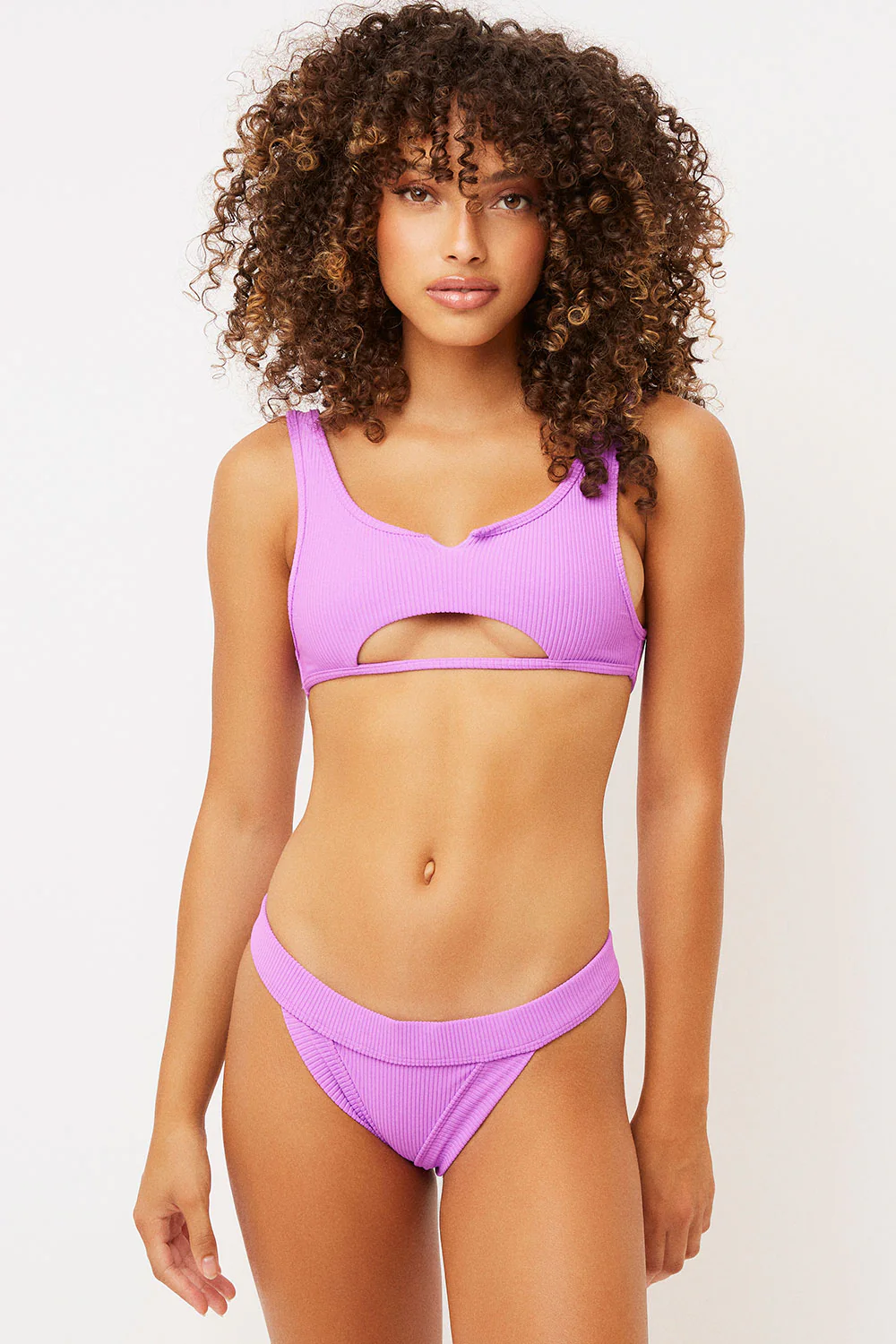 Cole Ribbed Cheeky Bikini Bottom - Passionfruit - Image 3