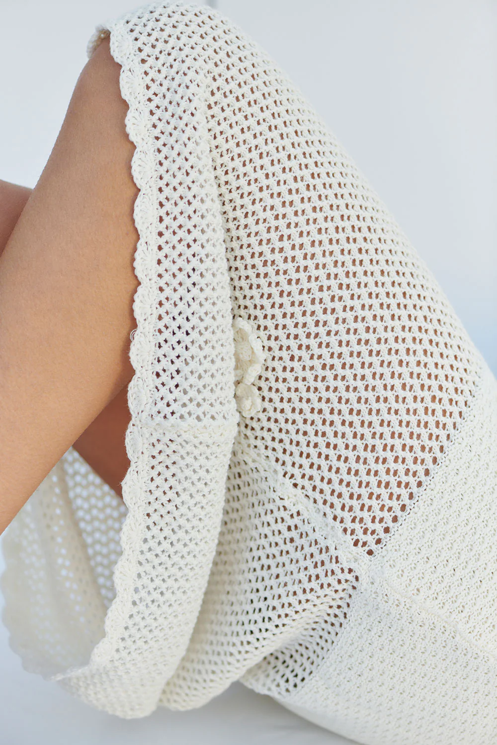 Collette Crochet Midi Skirt - White - Image 5