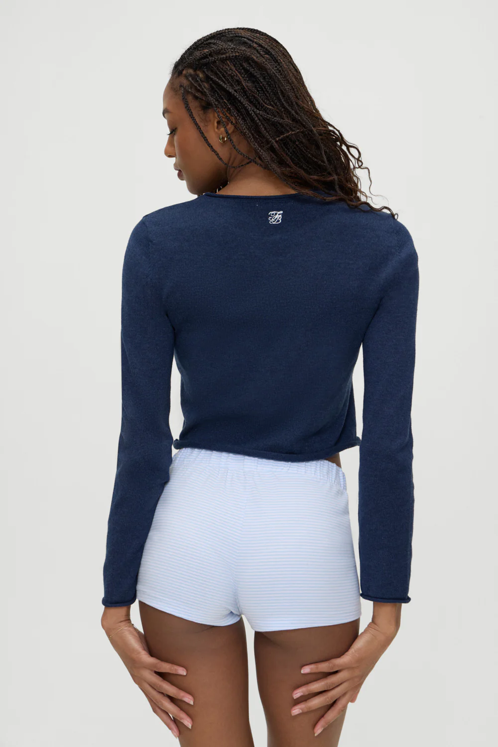 Kennedy Cotton Knit Sweater - Deep Sea Blue - Image 4