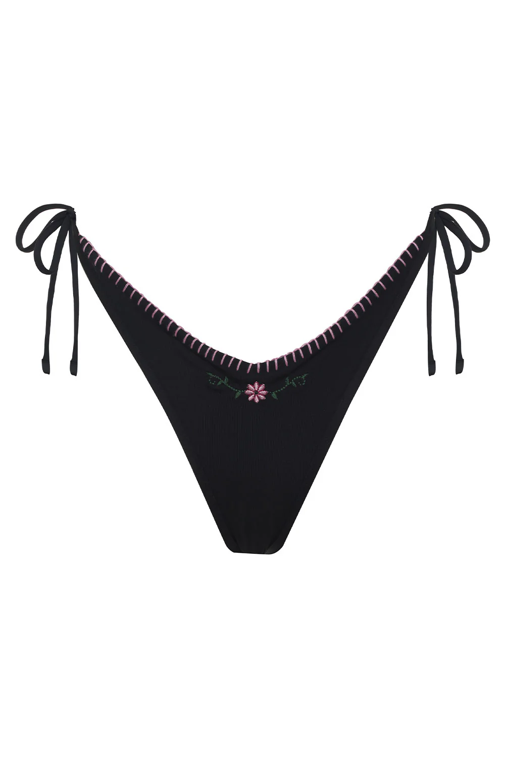 Connor Embroidered Cheeky Bikini Bottom - Sea Fairy Black - Image 6