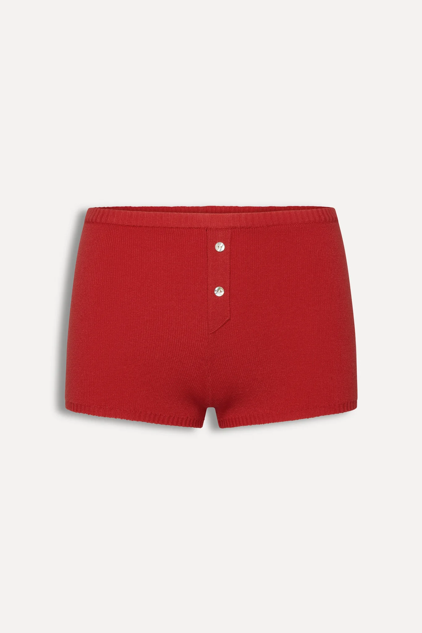 Cuddle Knit Booty Shorts - Cherry - Image 3