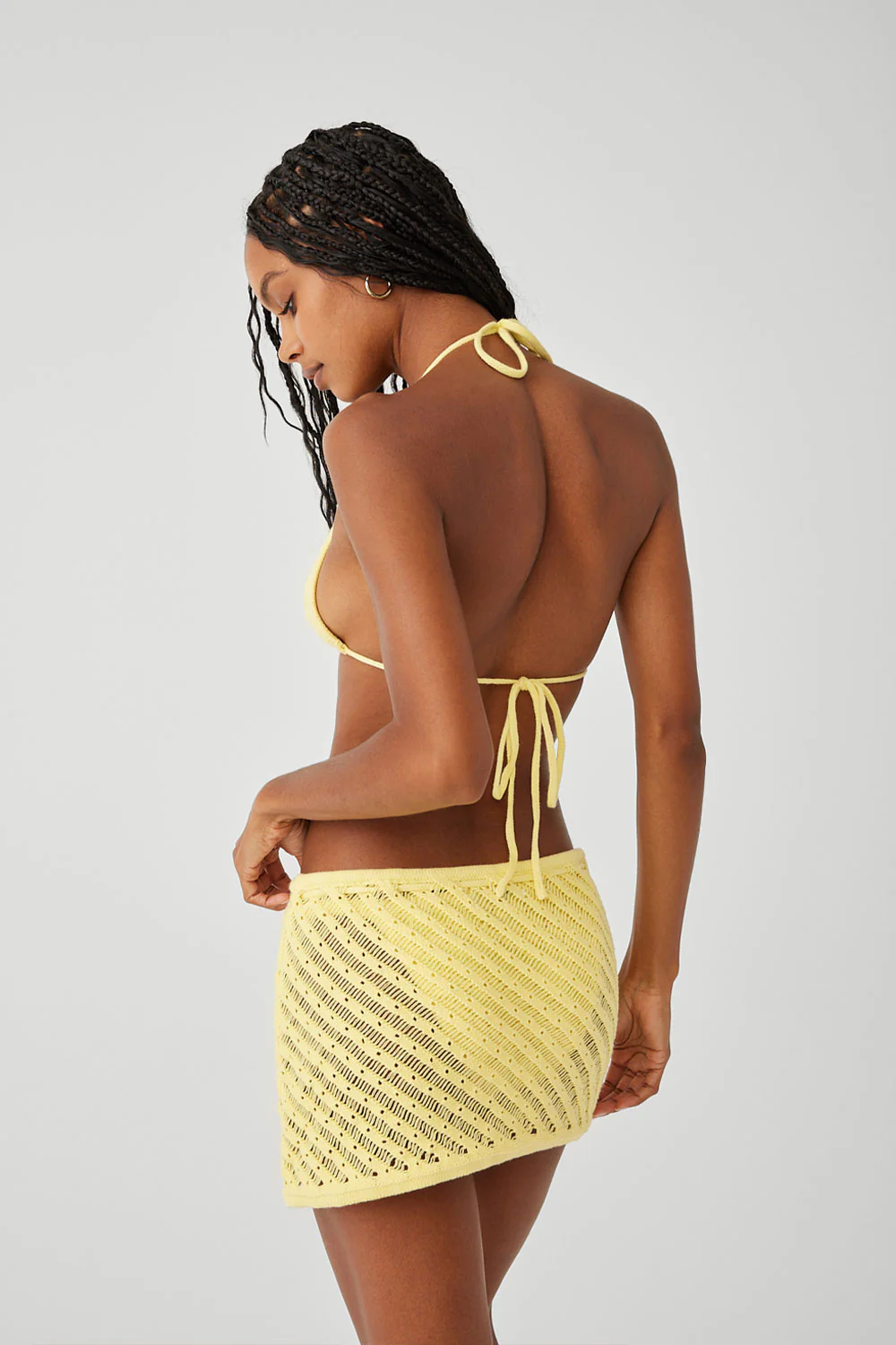 Daffodil Crochet Mini Skirt - Honey Butter - Image 3