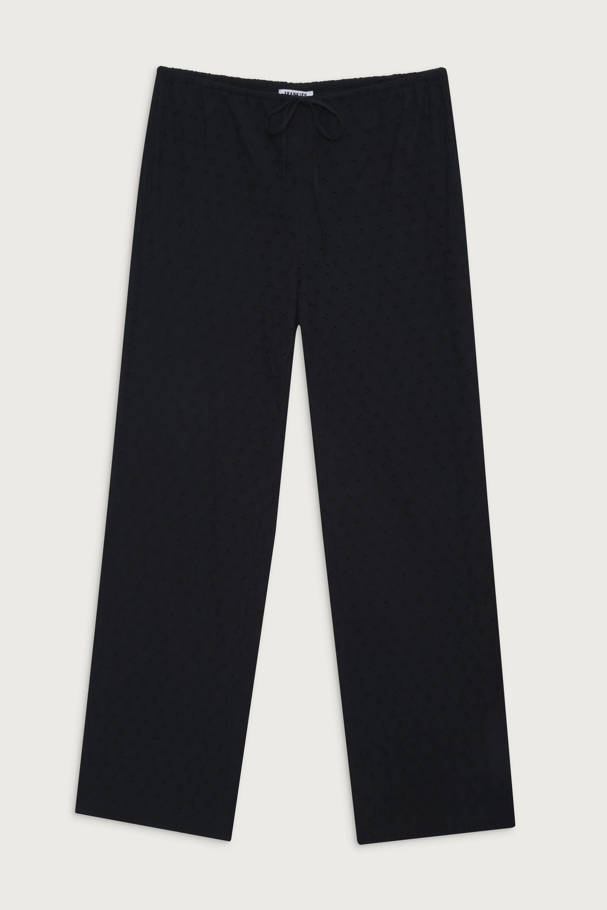 Daisy Eyelet Low Rise Pant - Black - Image 2