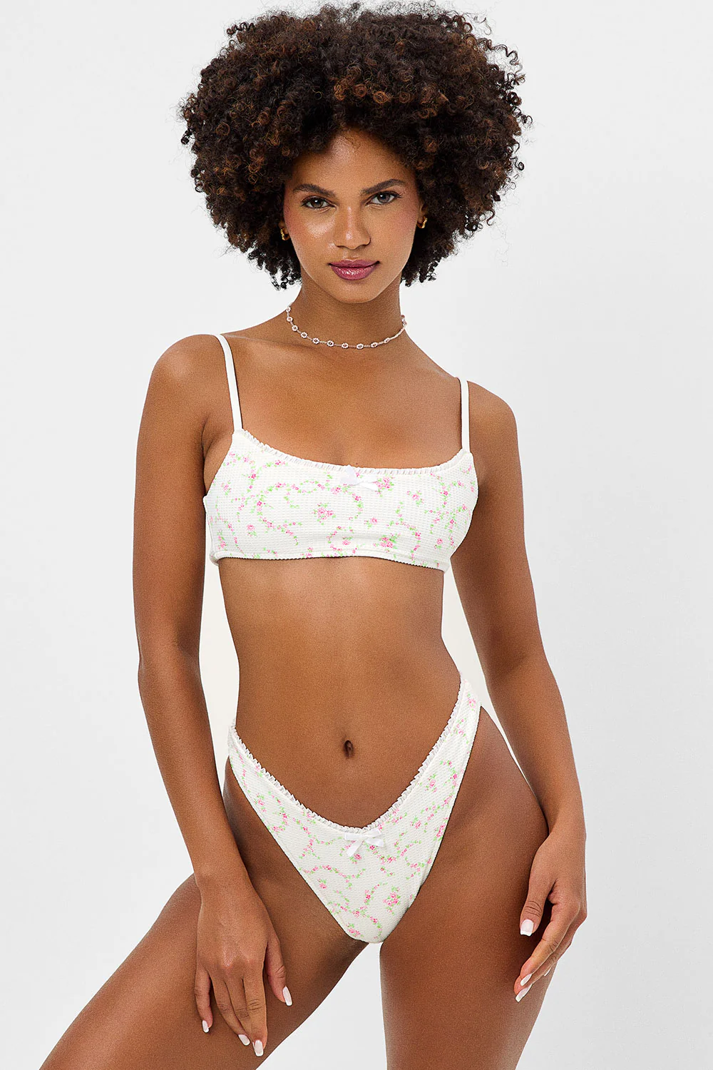 Dallas Waffle Bralette Bikini Top - Day Lily - Image 5