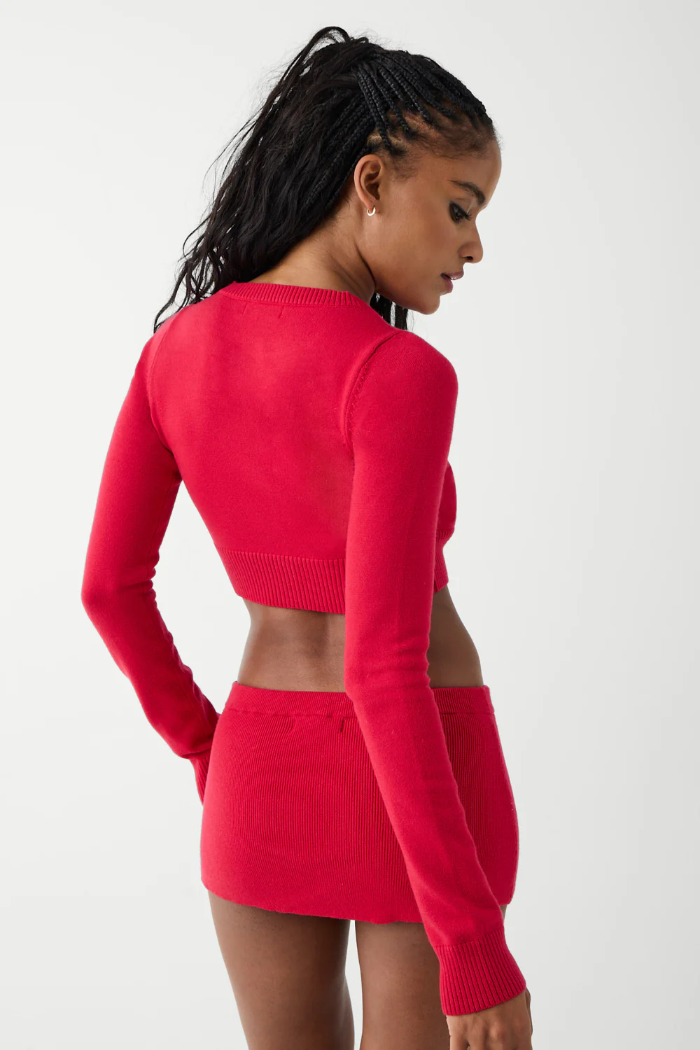 Danny Cloud Knit Cropped Cardigan - Burning Love - Image 2