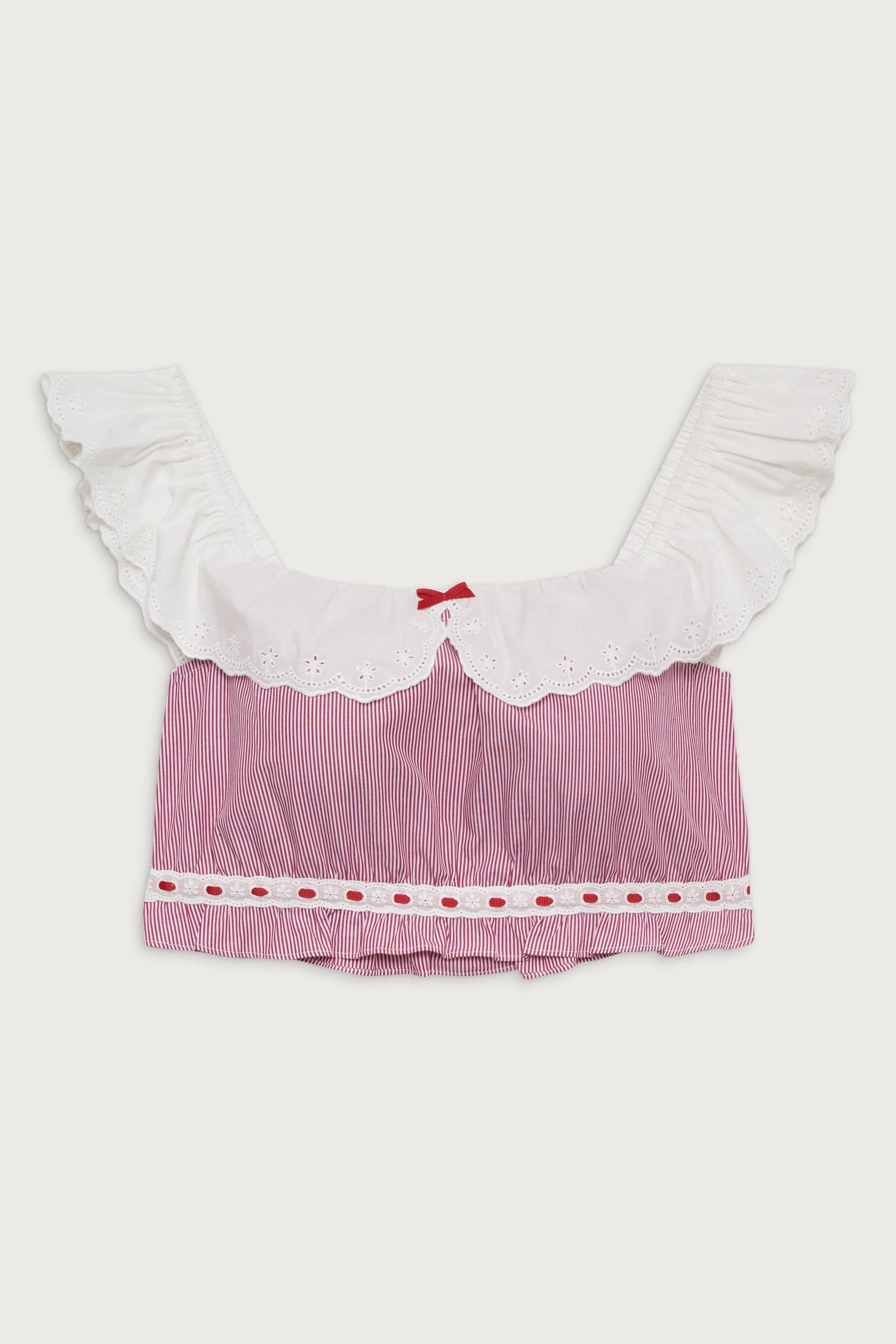 Darling Striped Cropped Shirt - Peppermint - Image 2