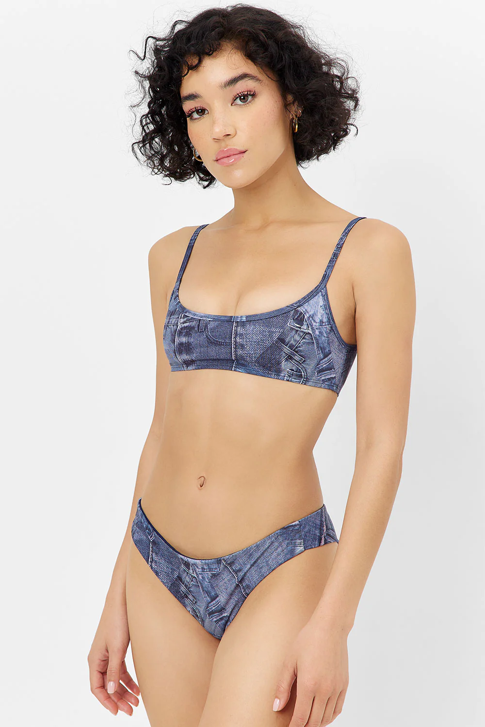 Dawson Cheeky Bikini Bottom - Blue Jean - Image 3