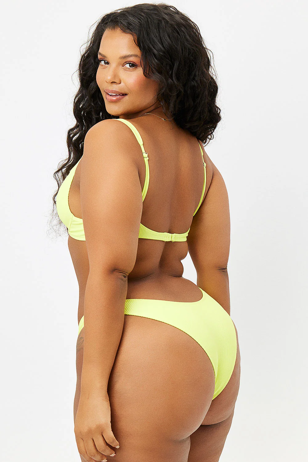 Dawson Ribbed Cheeky Bikini Bottom - Lemonade - Image 2
