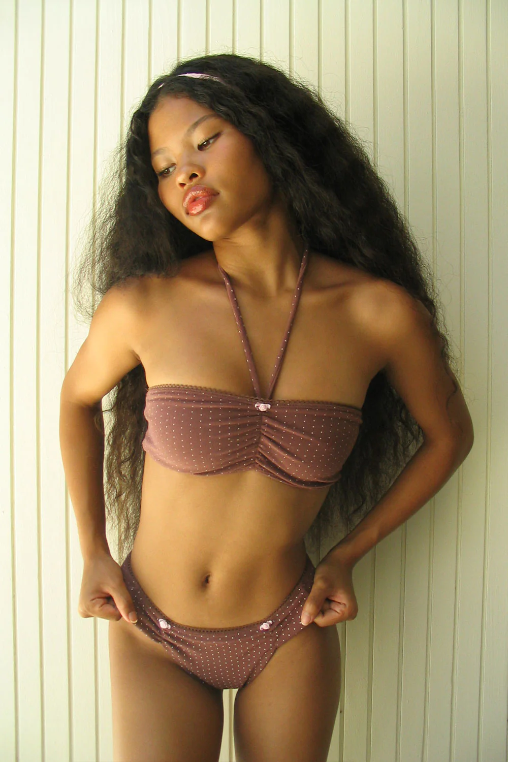 Dawson Terry Cheeky Bikini Bottom - Chocolate - Image 2