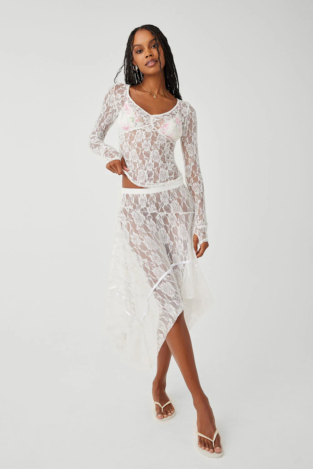 Day Lace Long Sleeve Shirt - White - Image 6