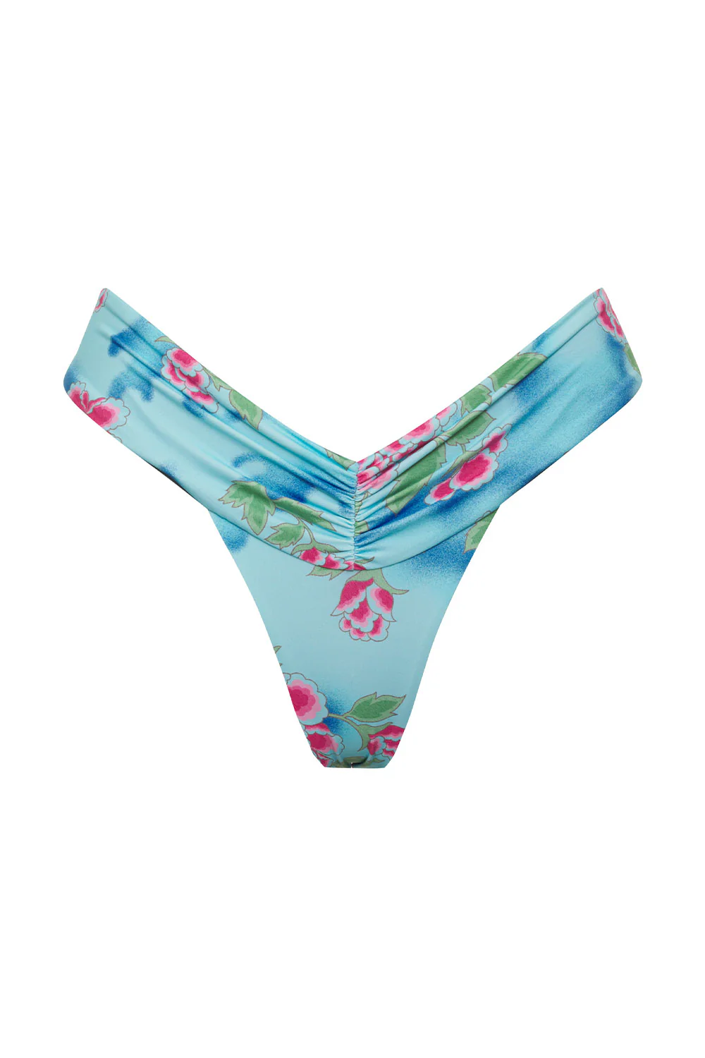 Dexter Floral Thong Bikini Bottom - Blue Daiquiri - Image 5