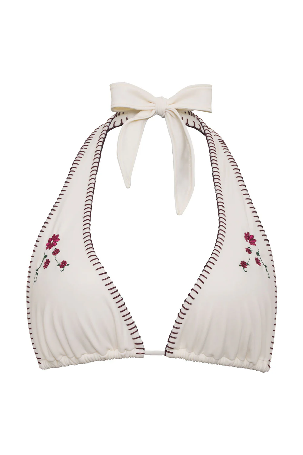 Diana Embroidered Halter Bikini Top - Sea Fairy - Image 5