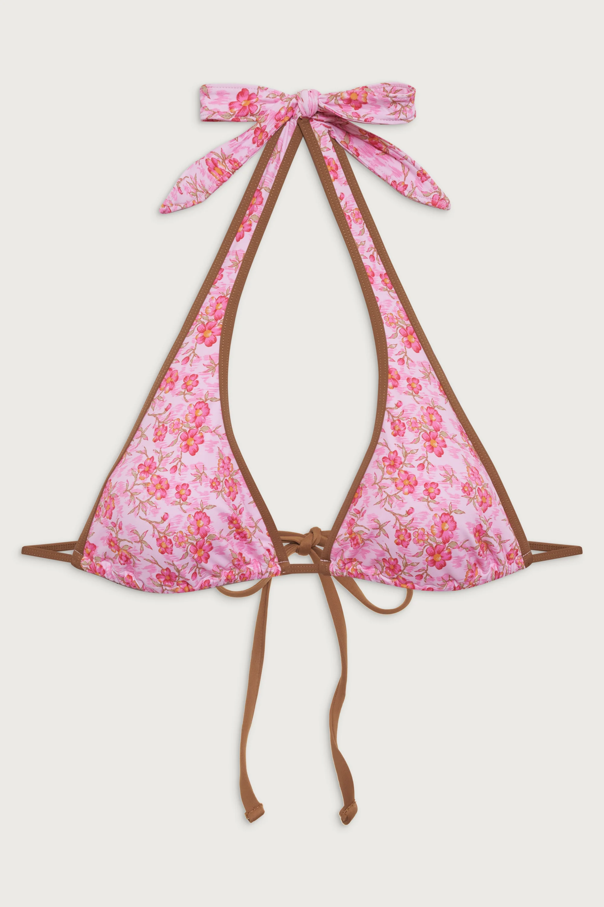 Diana Floral Halter Bikini Top - Watercolor Hibiscus - Image 3