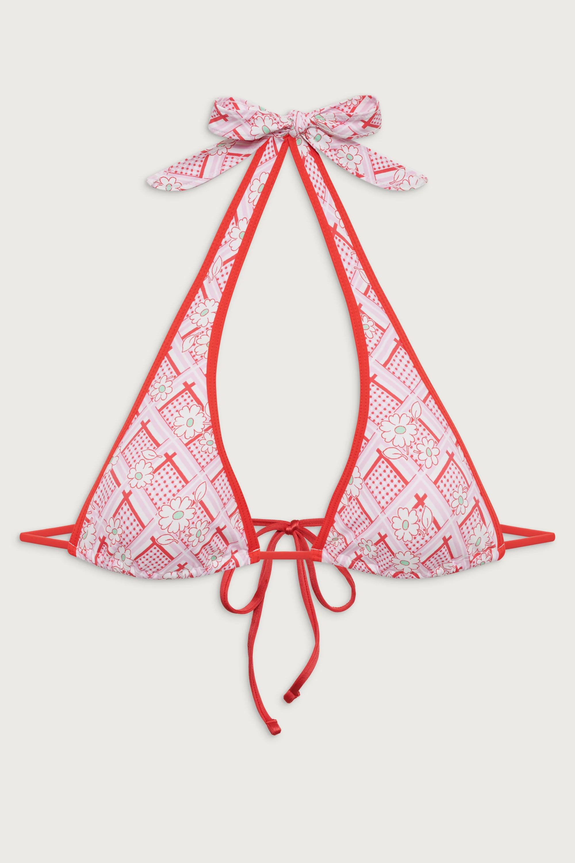 Diana Halter Floral Bikini Top - Red Rover - Image 3