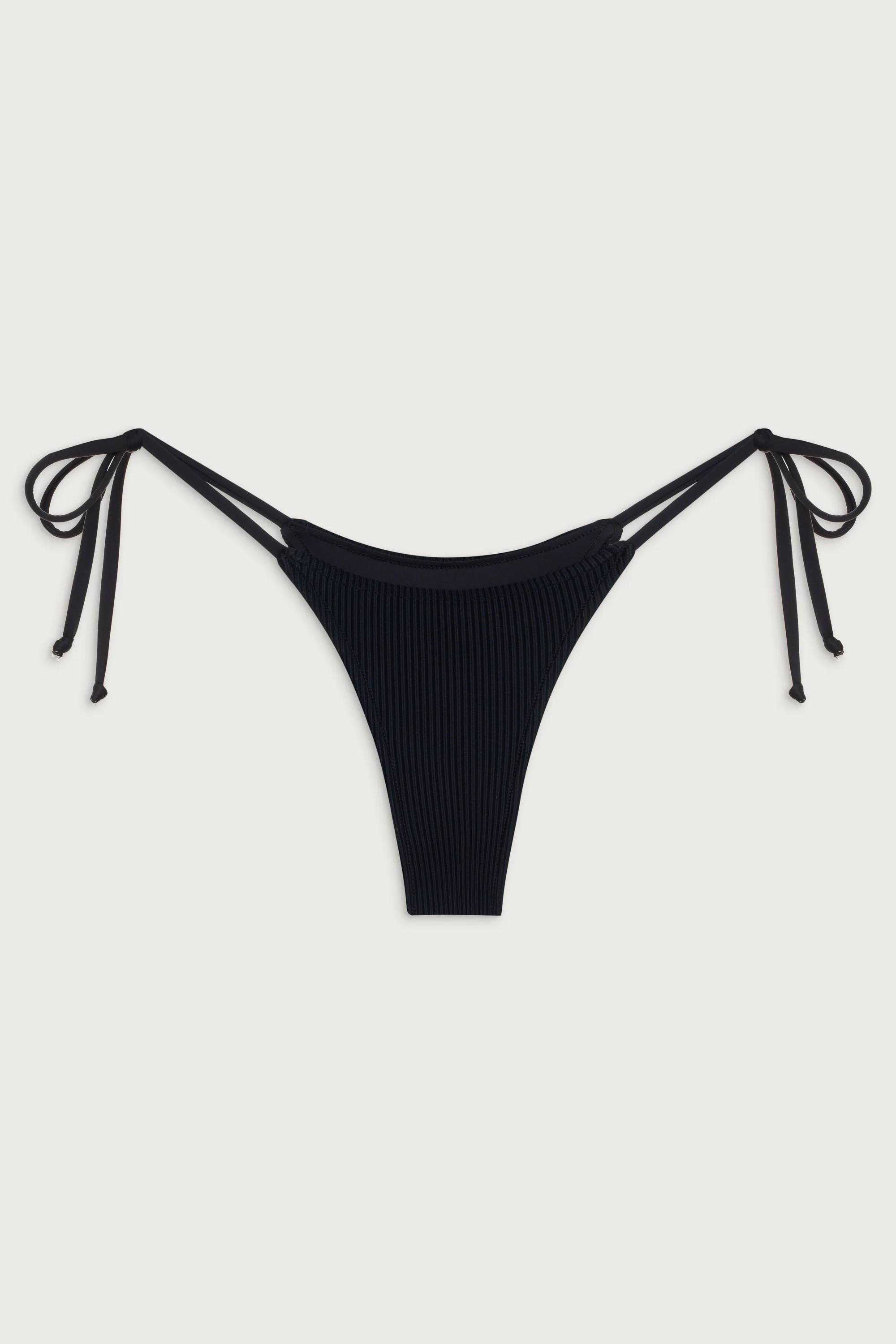 Divine Ribbed Skimpy Bikini Bottom - Black - Image 3