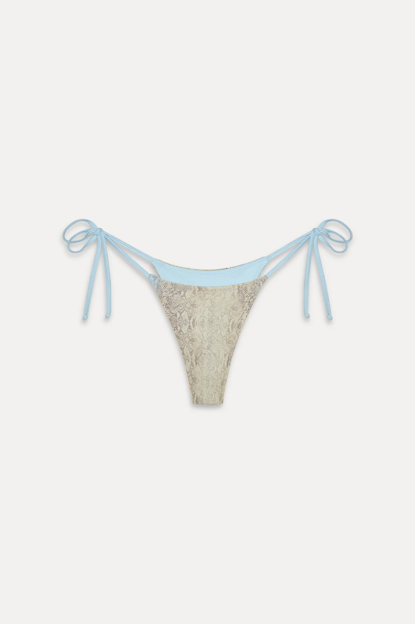 Divine Satin Skimpy Bikini Bottom - Blue Python - Image 3