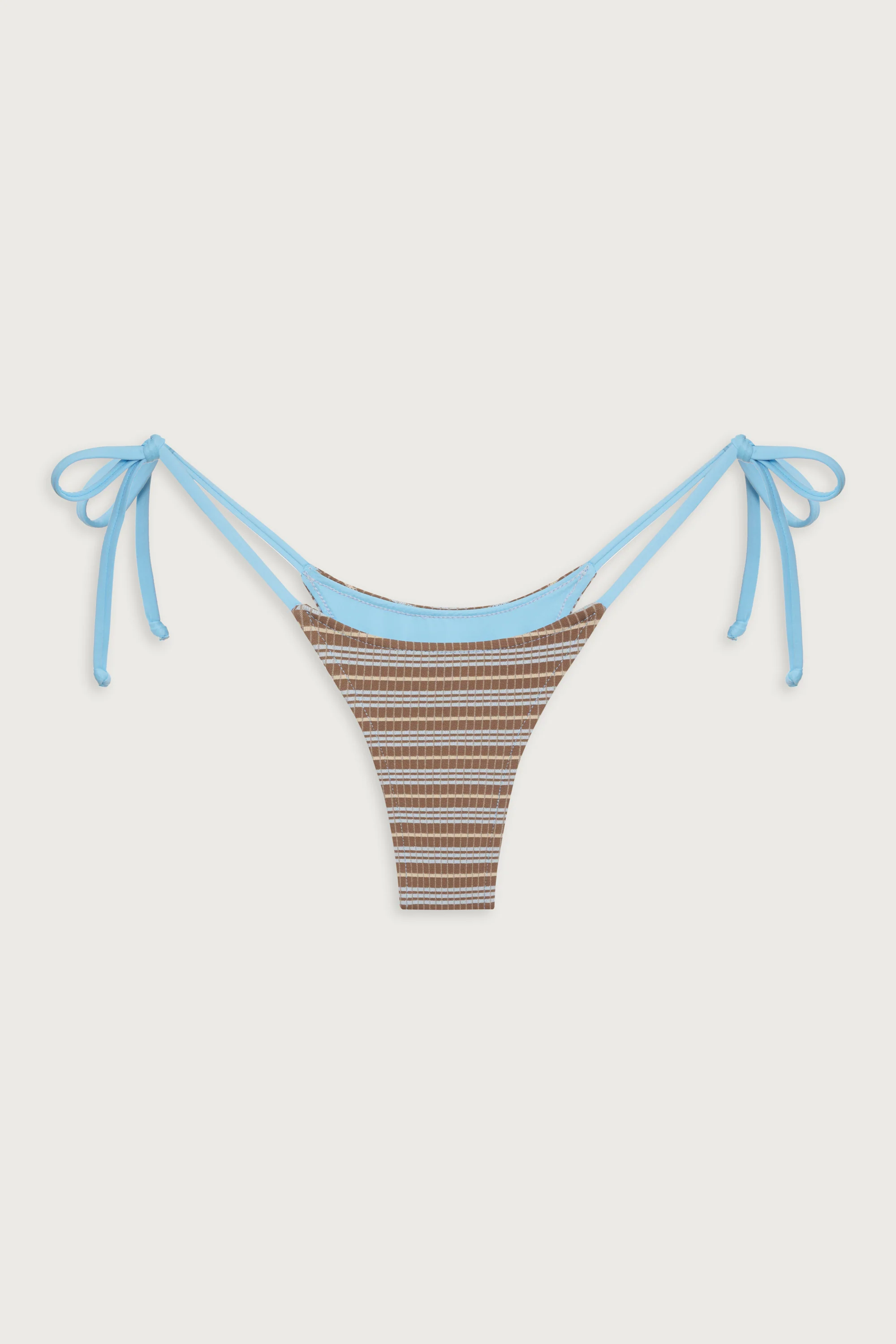 Divine Striped Skimpy Bikini Bottom - Ocean Stone - Image 3