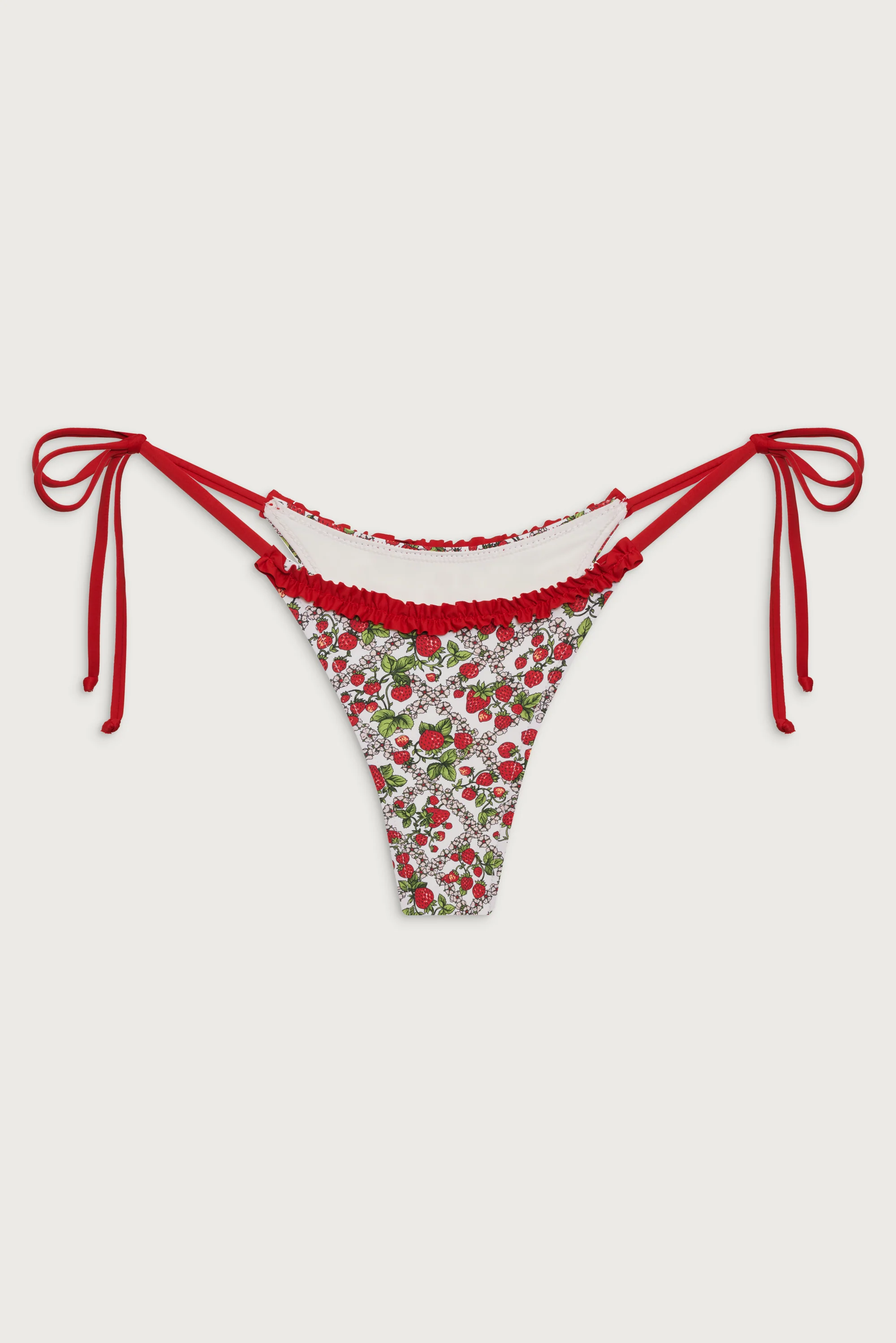 Divine Tie Side Skimpy Bikini Bottom - Berry in Love - Image 3