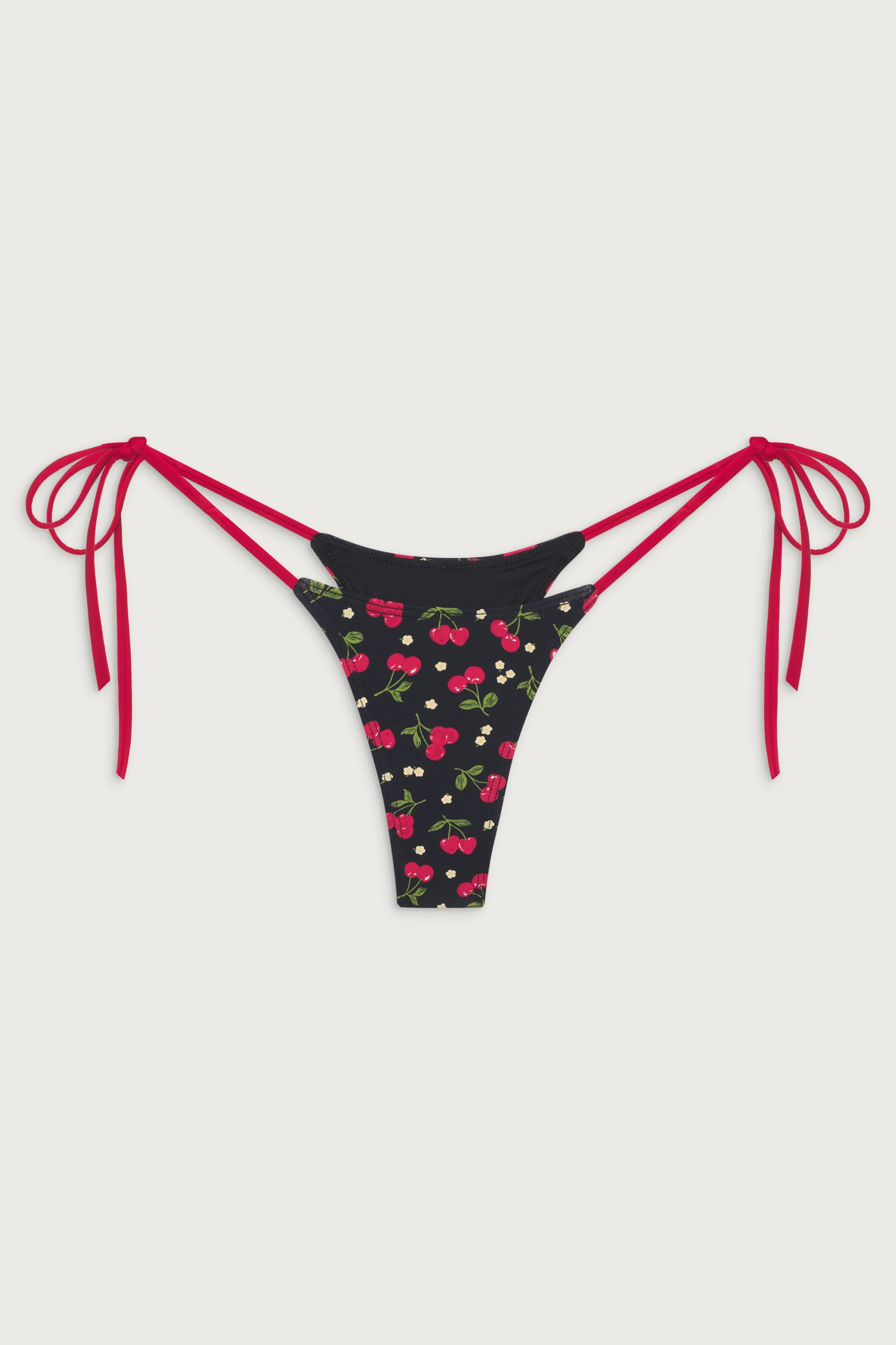 Divine Tie Side Skimpy Bikini Bottom - Cherry Hearts - Image 3