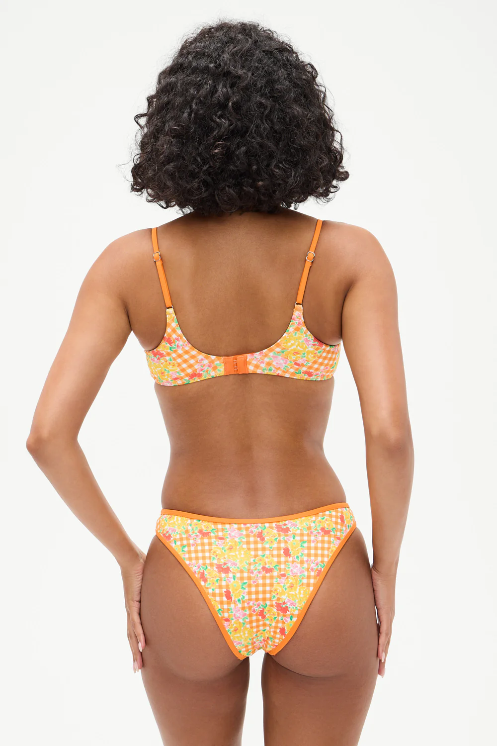 Dean Floral Underwire Bikini Top - Marigold Gingham - Image 6