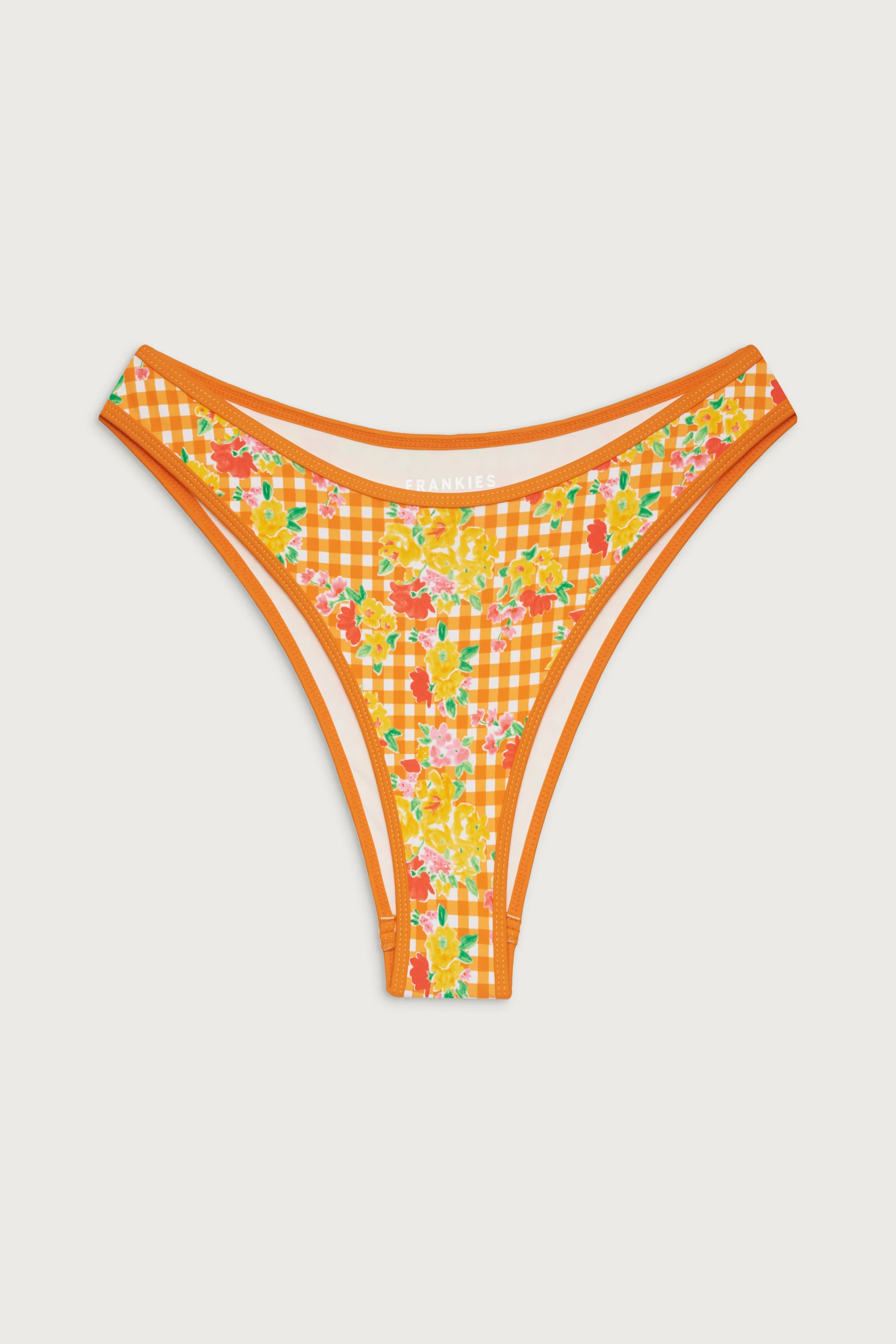 Dove Floral Classic Bikini Bottom - Marigold Gingham - Image 3
