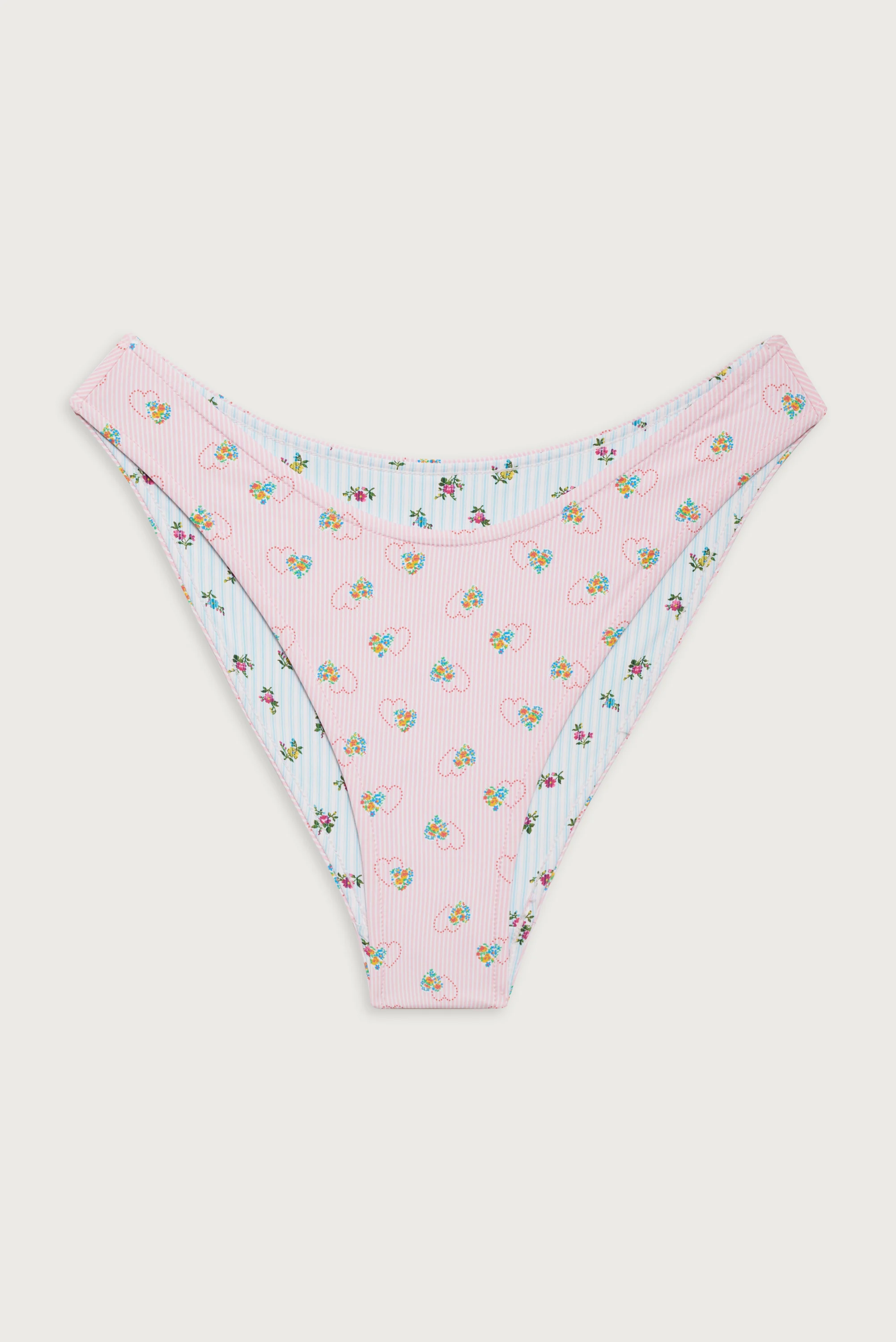 Dove Reversible Classic Bikini Bottom - Sweetheart Stripe - Image 3