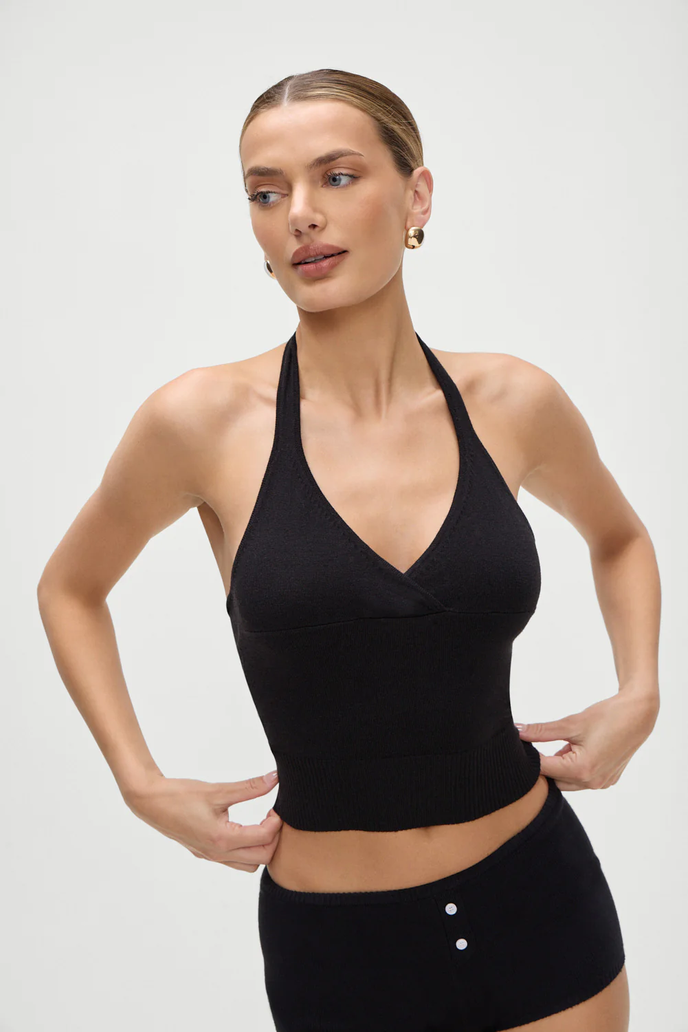 Dylan Knit Halter Top - Black - Image 2