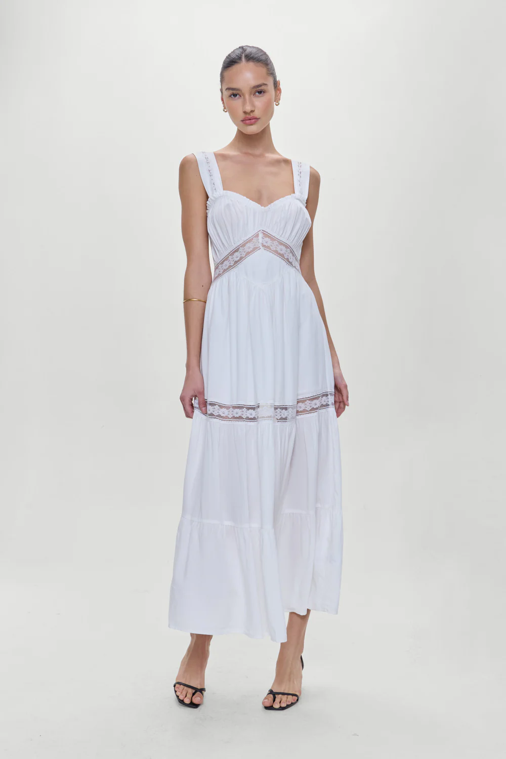 Eden Ruffle Maxi Dress - White - Image 2