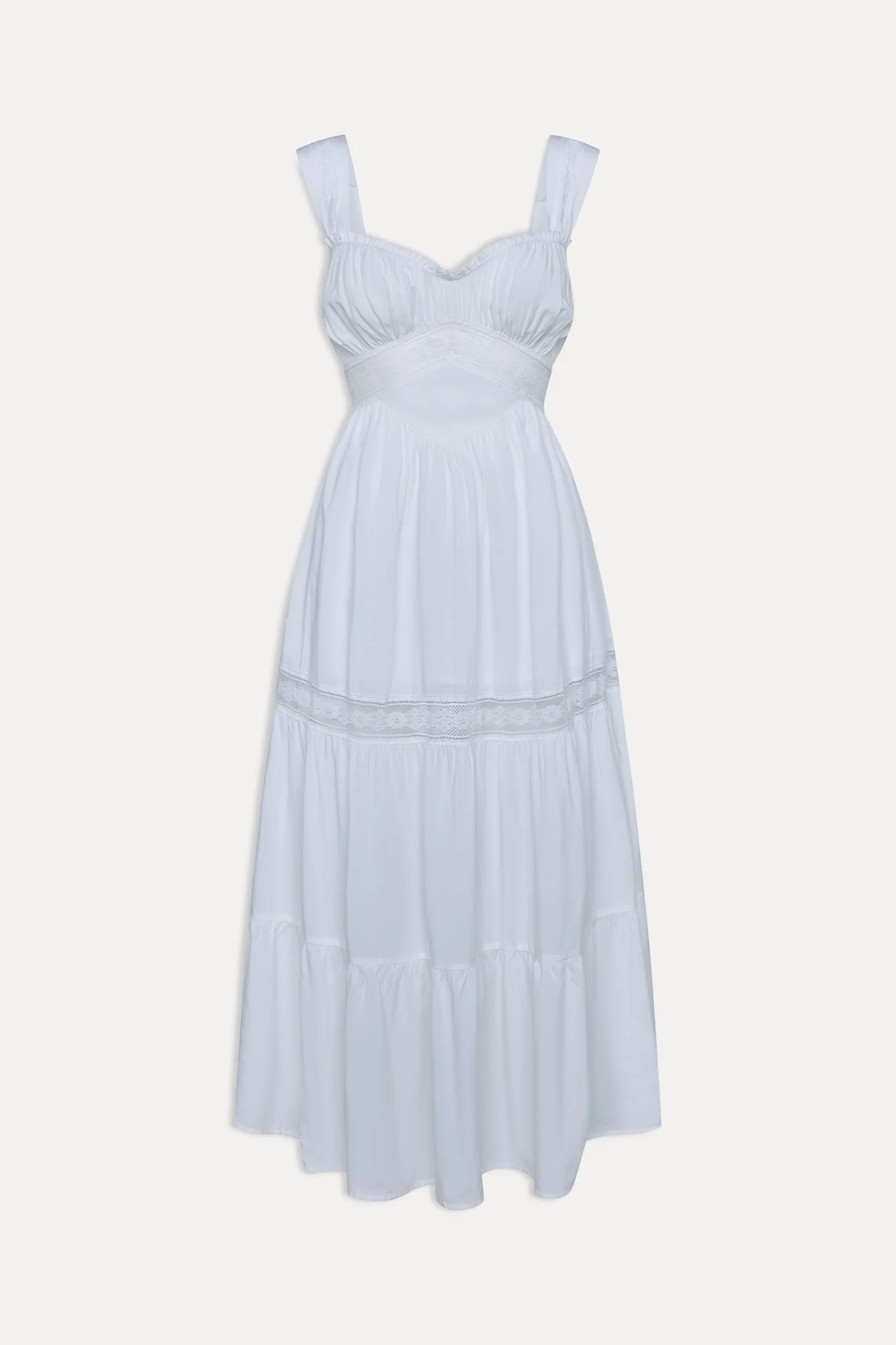 Eden Ruffle Maxi Dress - White - Image 3