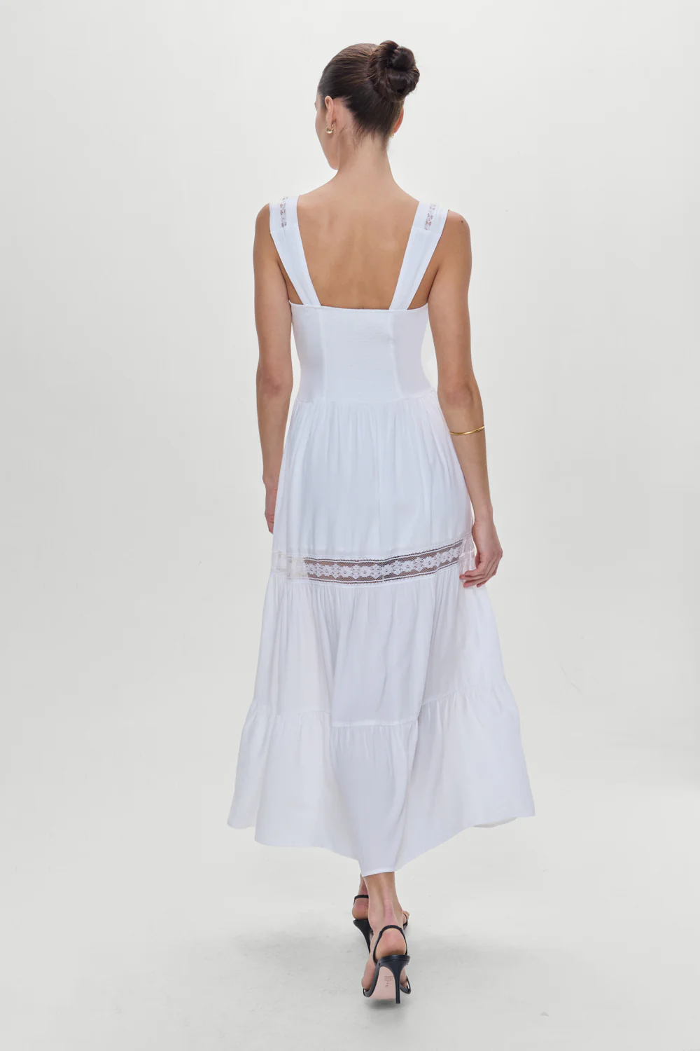 Eden Ruffle Maxi Dress - White - Image 5