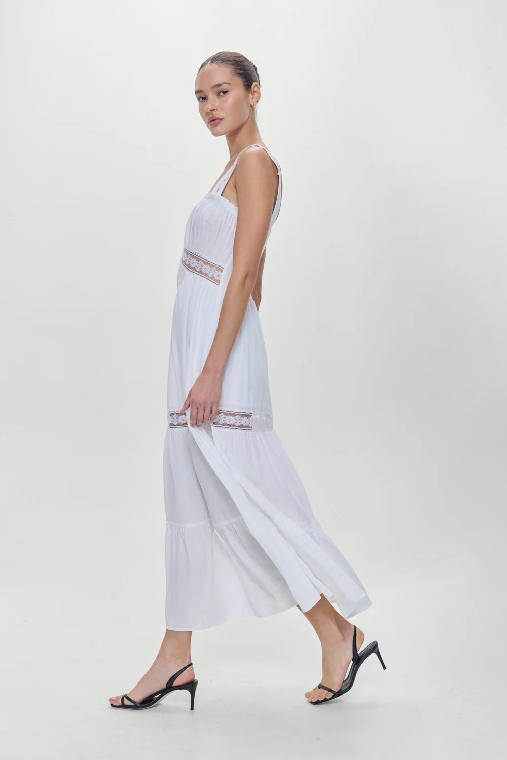 Eden Ruffle Maxi Dress - White - Image 6