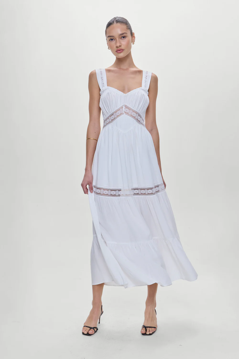 Eden Ruffle Maxi Dress - White - Image 7