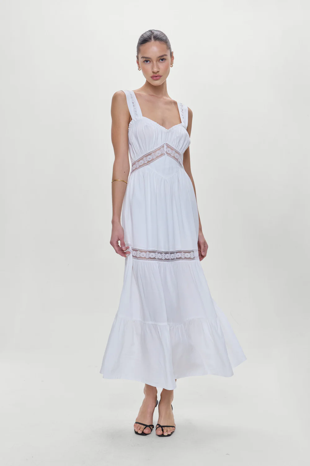 Eden Ruffle Maxi Dress - White - Image 8