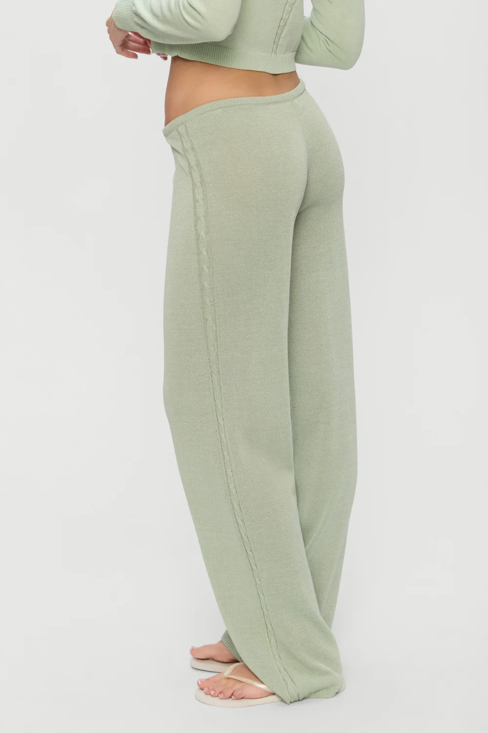 Ela Low Rise Knit Pants - Eucalyptus - Image 5
