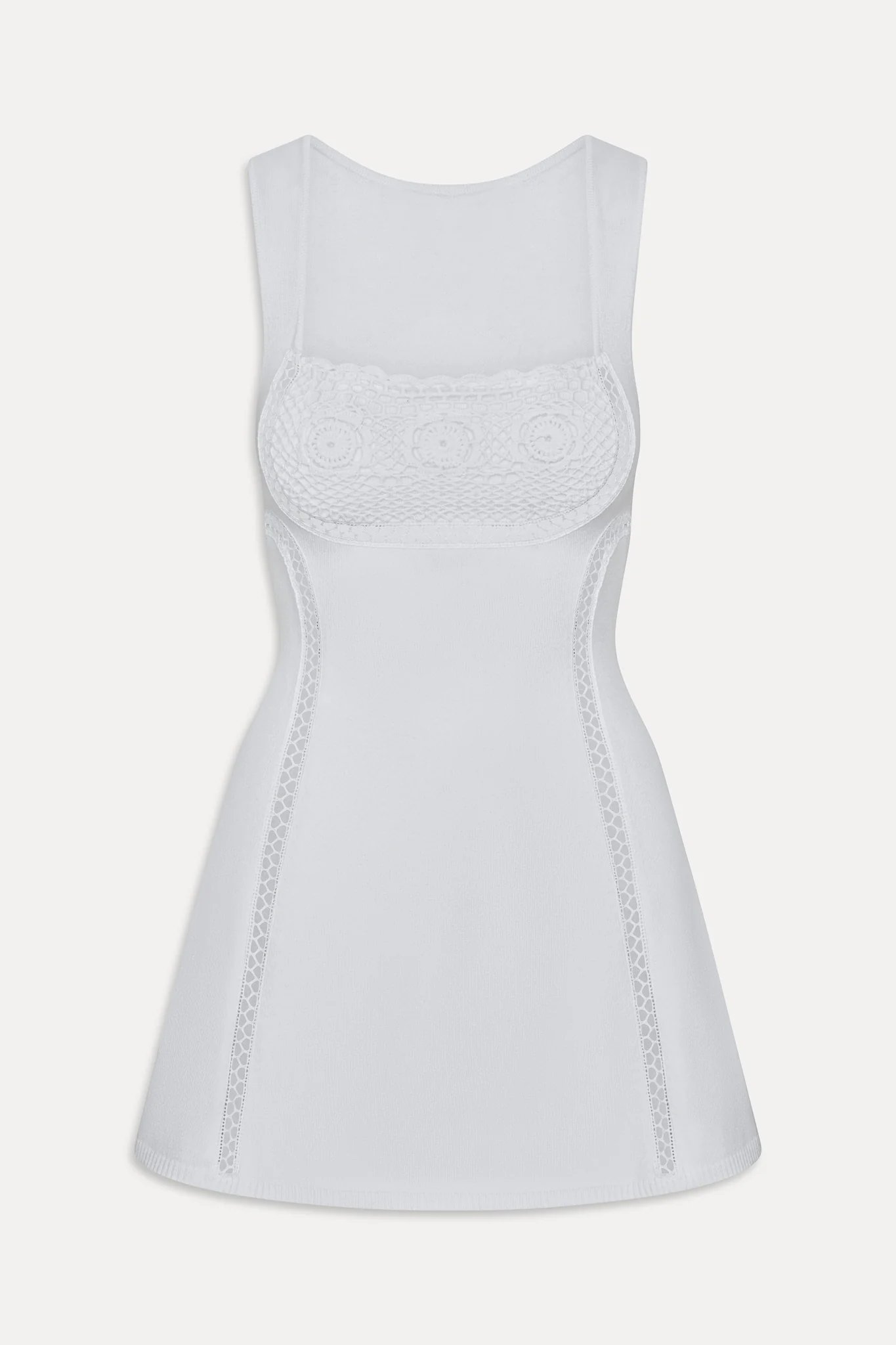 Ellie Knit Mini Dress - Optic White - Image 3
