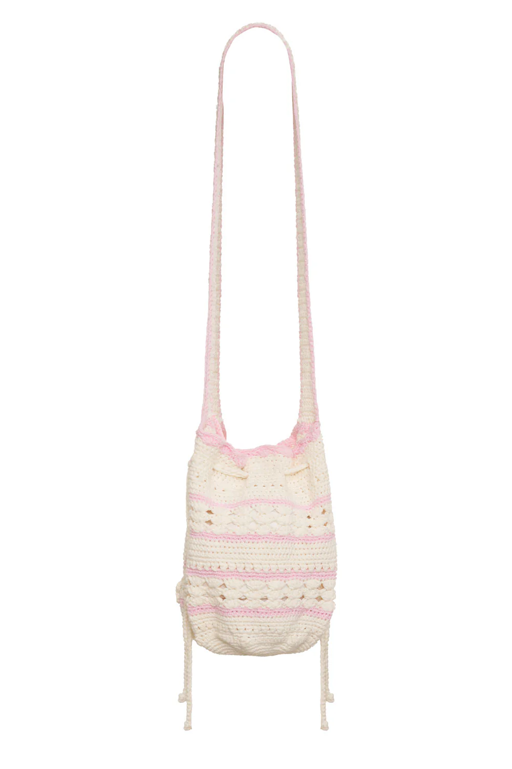 Eloise Crochet Drawstring Bag - White - Image 4
