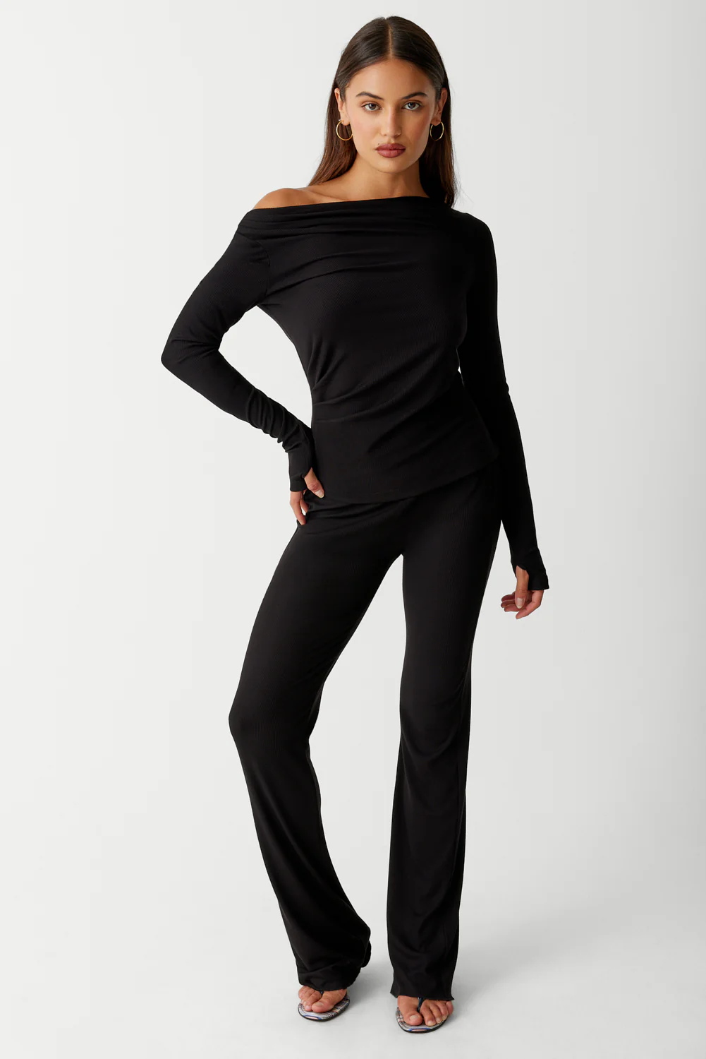 Elvis Flare Low Rise Pant - Black - Image 4