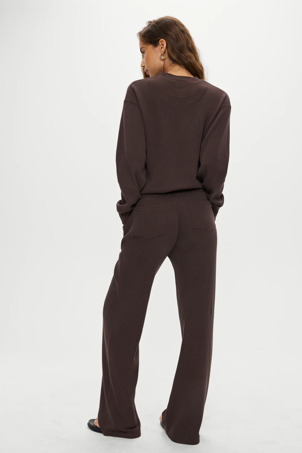Emma Thermal Low Rise Pants - Walnut - Image 2
