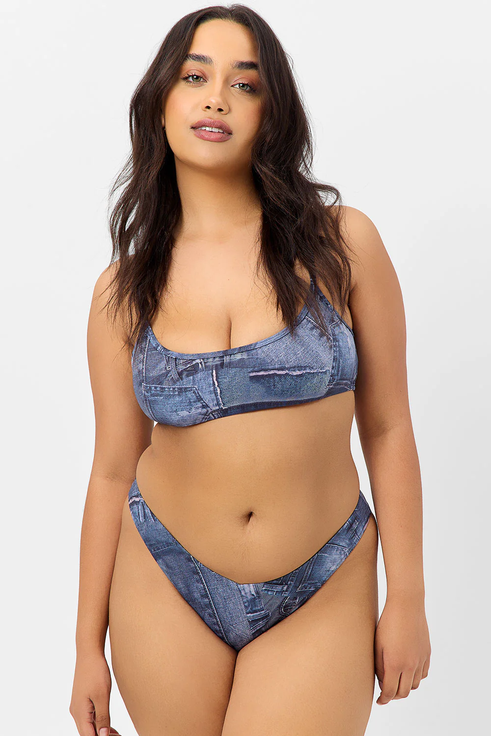 Enzo Cheeky Bikini Bottom - Blue Jean - Image 3