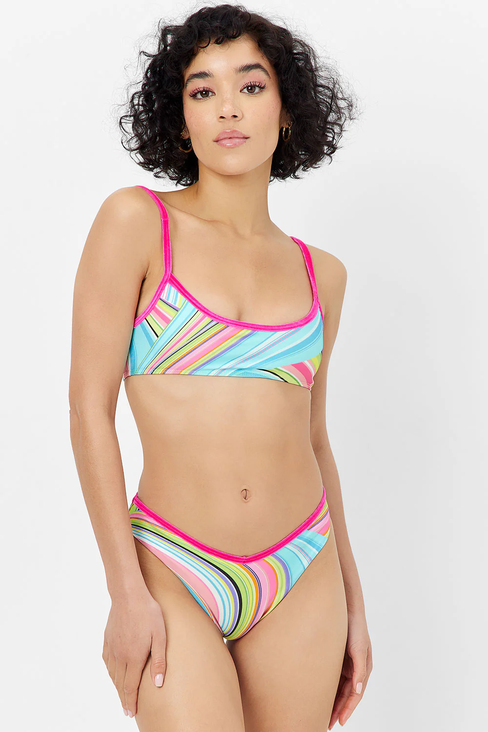 Enzo Shine Cheeky Bikini Bottom - Rainbow Swirl - Image 4