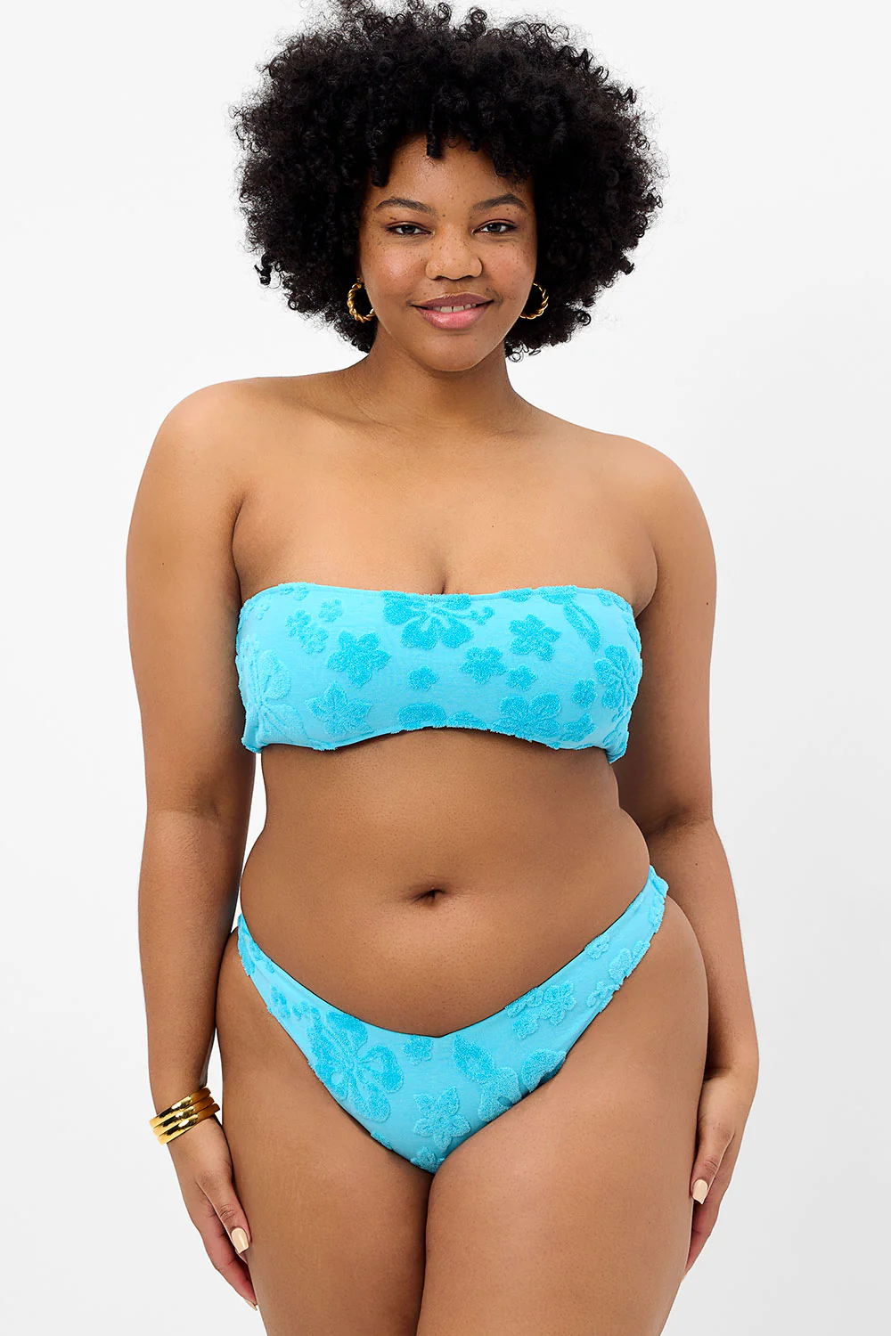 Enzo Terry Cheeky Bikini Bottom - Blue Isle - Image 3