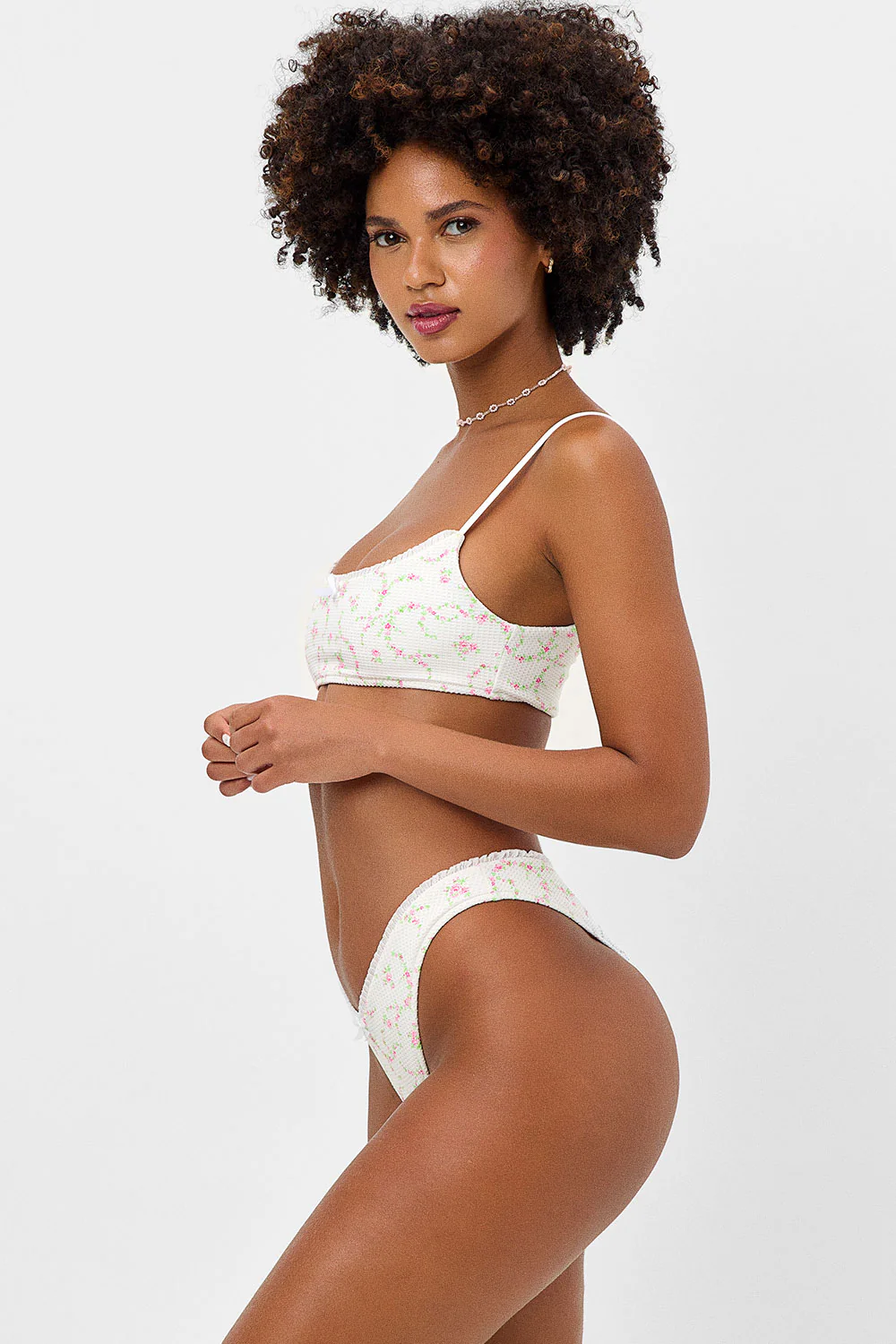 Enzo Waffle Cheeky Bikini Bottom - Day Lily - Image 3