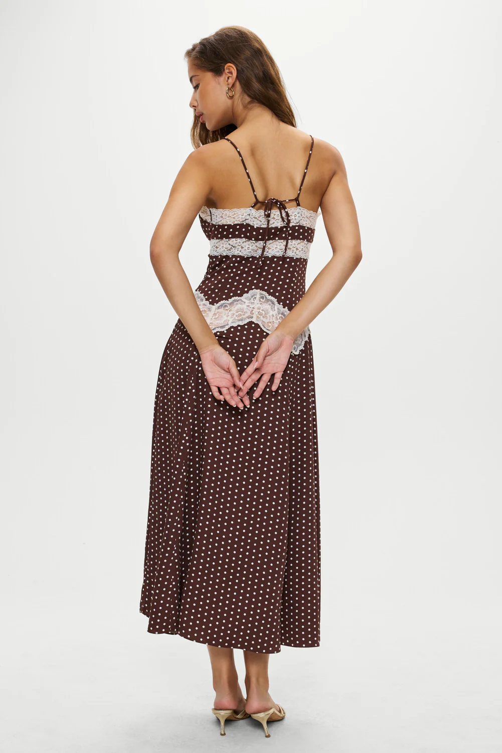 Ethereal Lace Maxi Dress - Chocolate Dot - Image 5