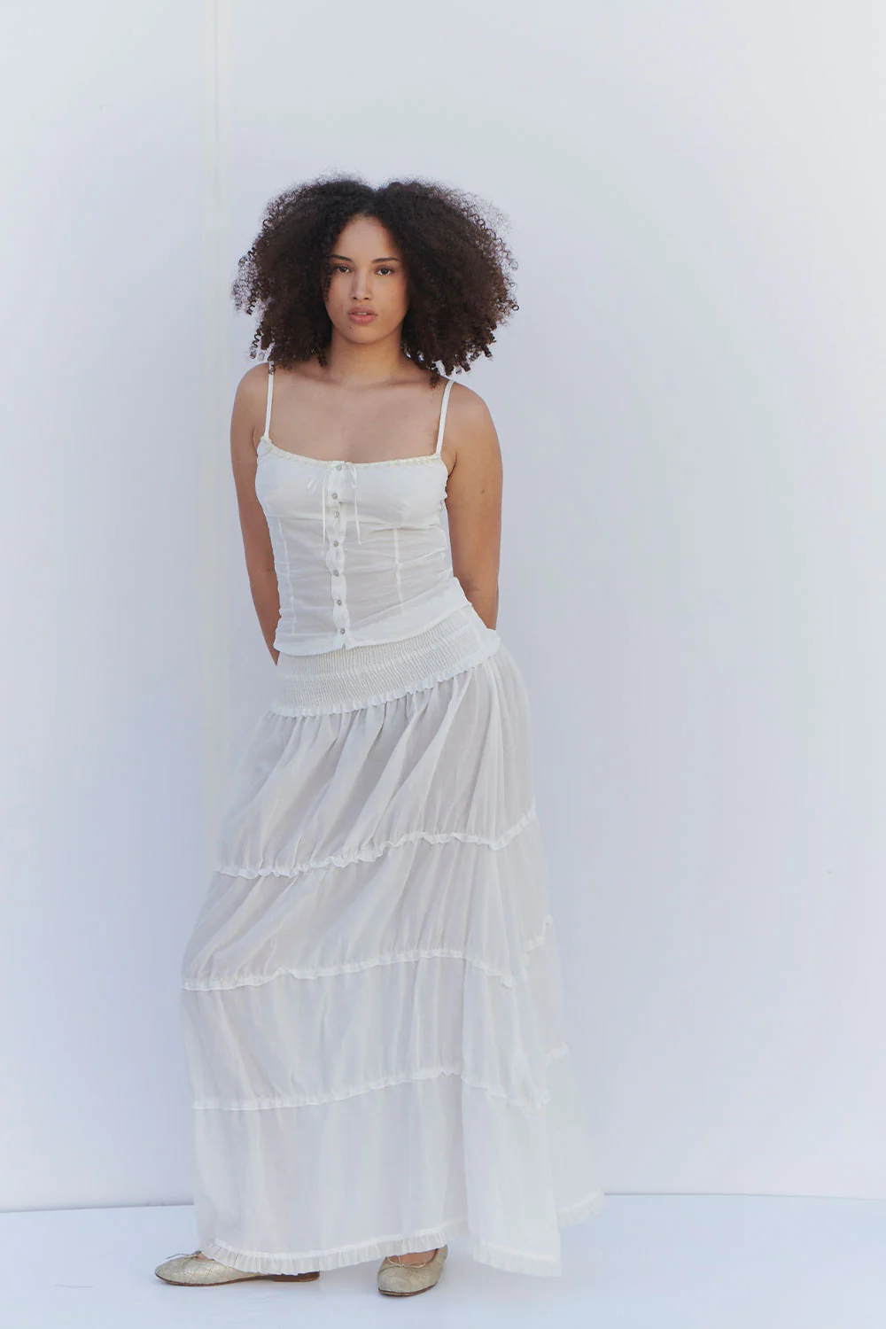 Evangelina Button Up Tank - Sunrose - Image 5