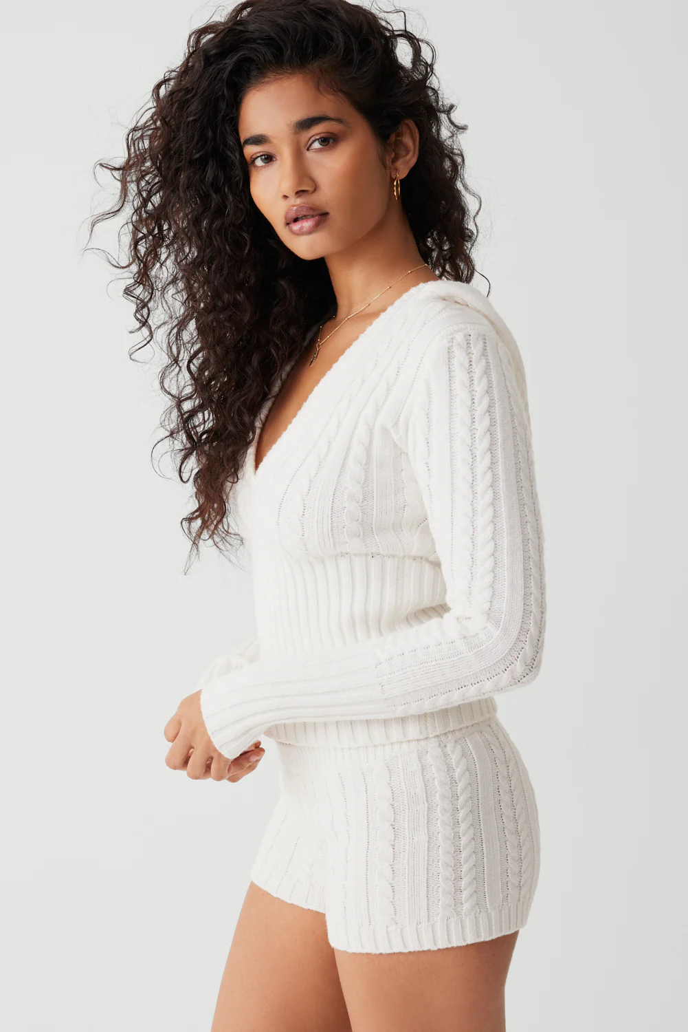 Evermore Cable Cloud Knit Sweater - Snow White - Image 4