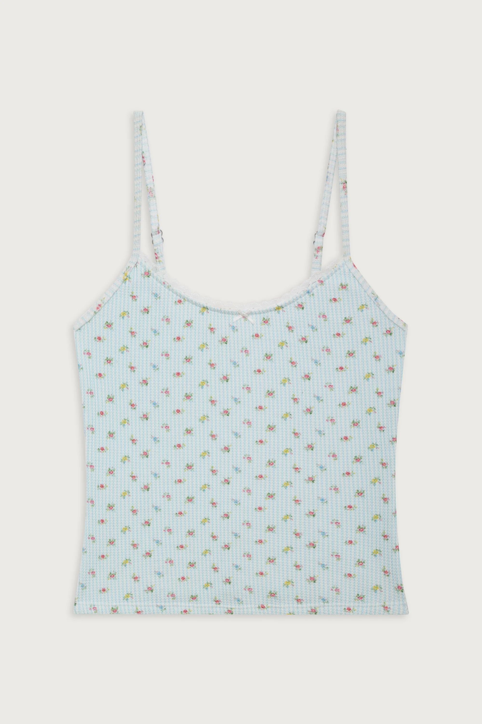 Farmhouse Waffle Camisole - Cozy Stripe - Image 3