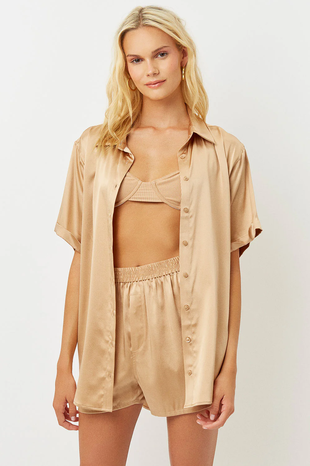 Fifi Silk Button Up Shirt - Earth - Image 2