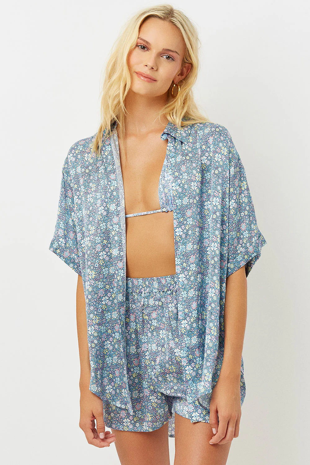 Fifi Silk Button Up Shirt - Springtime - Image 4